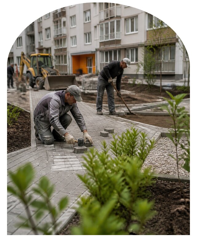 Благоустройство двора многоквартирного дома в Вольске
